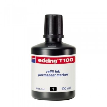 TINTA RELLENO T100 DE MARCADOR PERMANENTE 100ML NEGRO EDDING