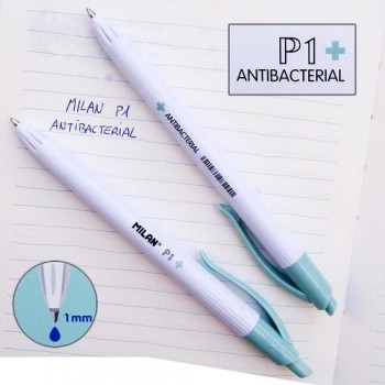 Bolígrafo P1 antibacteriano tinta azul  1mm Milan