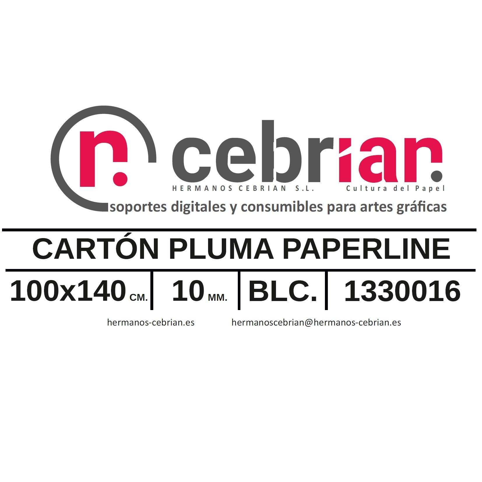 HOJA CARTON PLUMA 100X140 10MM PAPERLINE