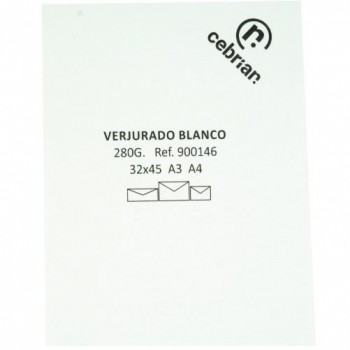 PAQUETE 100 HOJAS VERJURADO A3 300 GR. PREMIUM BLANCO