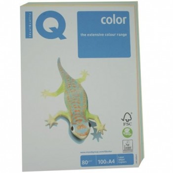 PAQUETE 500 HOJAS SURTIDO COLORES SUAVES (GN27, BL29, YE23, OPI74 Y CR20) A4 80G