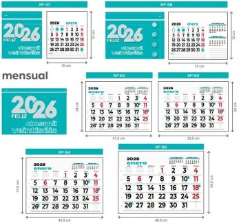 PAQUETE 50 FALDILLAS CALENDARIO CON NOTAS 10 CM ancho x 12 CM largo